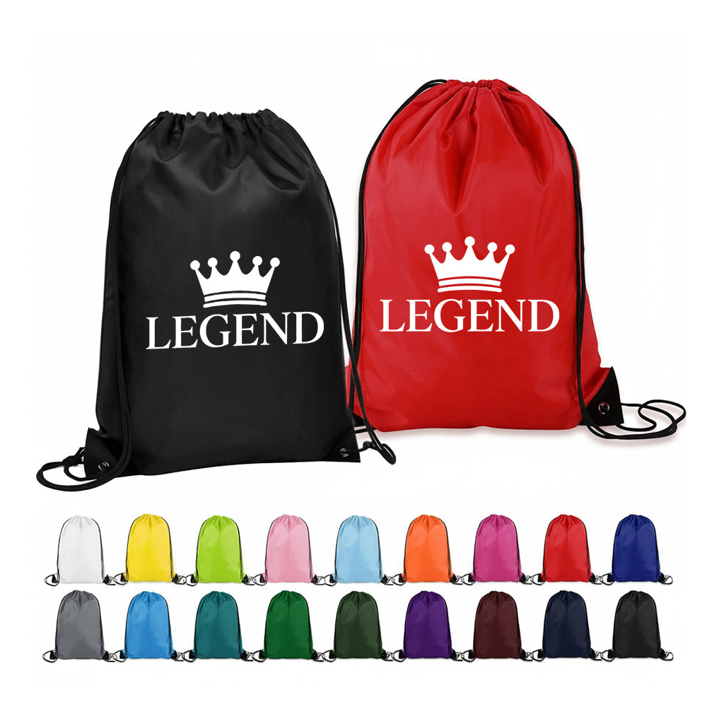 14" X 18" Polyester Drawstring Backpack With Custom Logo